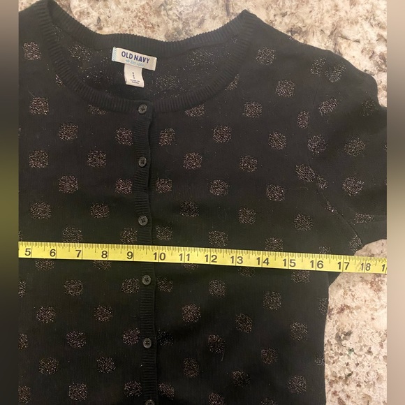 Old Navy black cardigan with gold polka dots. Size S - Picture 3 of 3